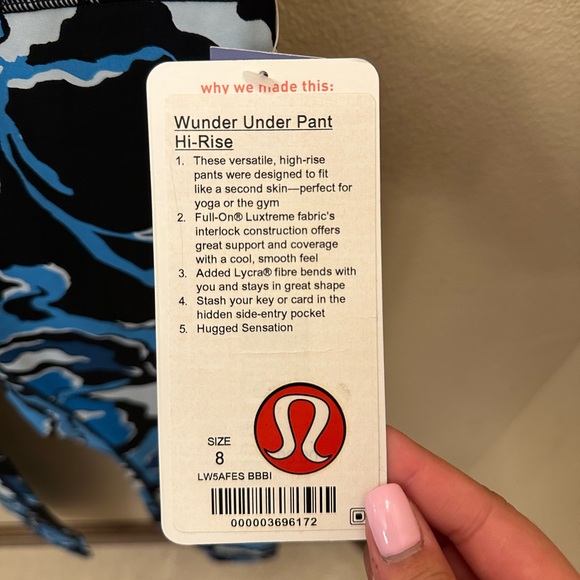 NWT Lululemon Wunder Under Pant (Hi-Rise) Blue size 8 - Picture 6 of 6